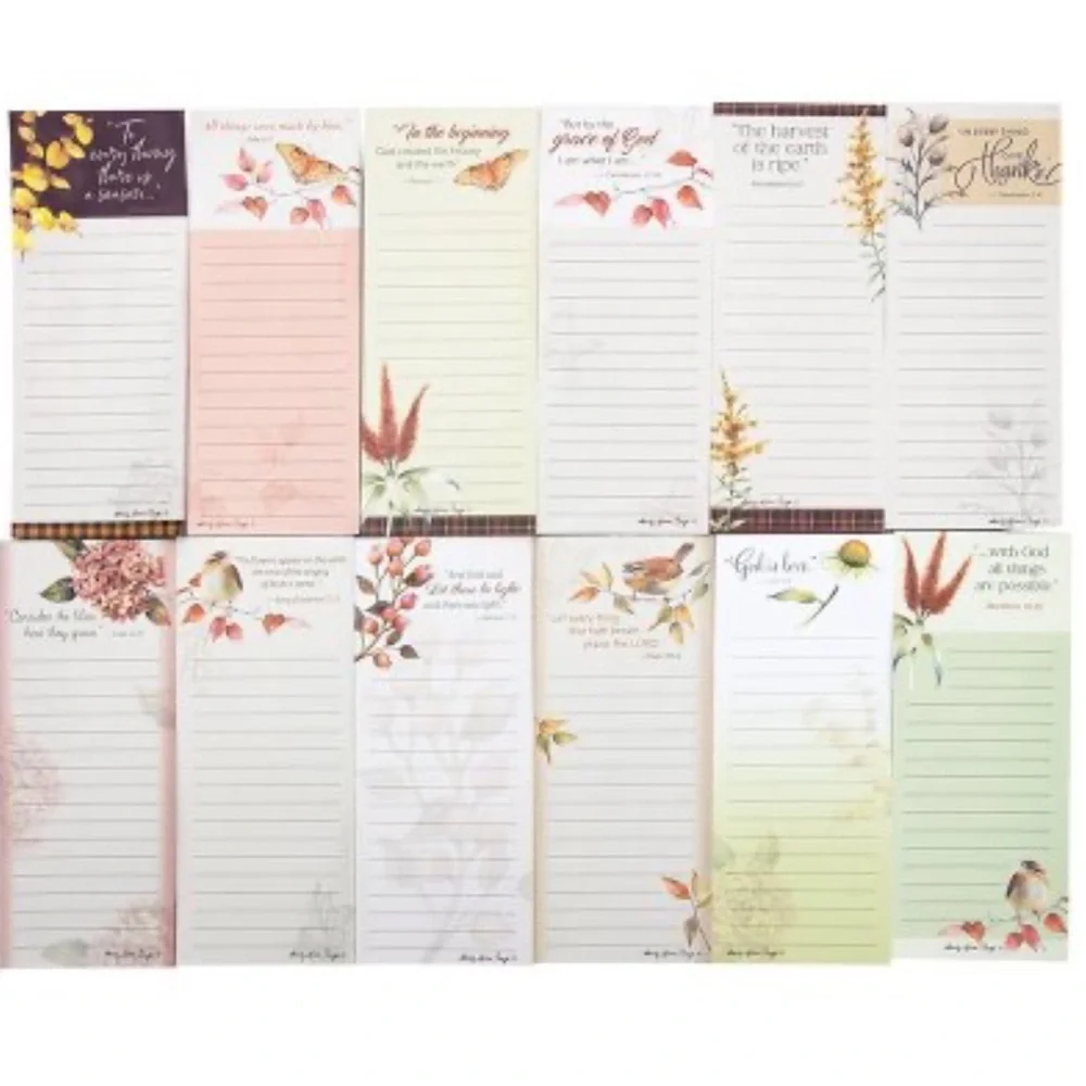 NWT 12 Floral Notepads Magnetic Backs